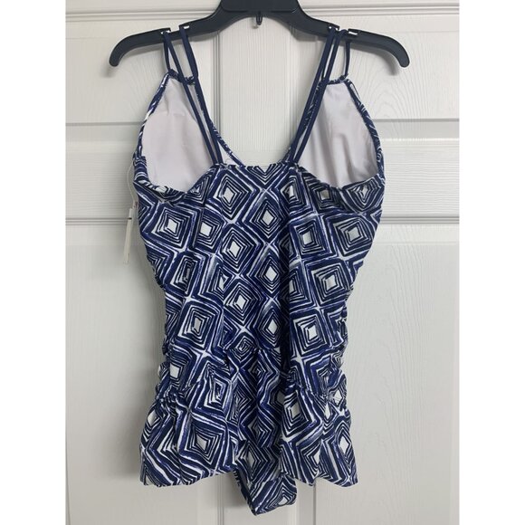 NWT Tropical Escape Dimond Ruffle One Piece Swimsuit Size 14 - Picture 3 of 7